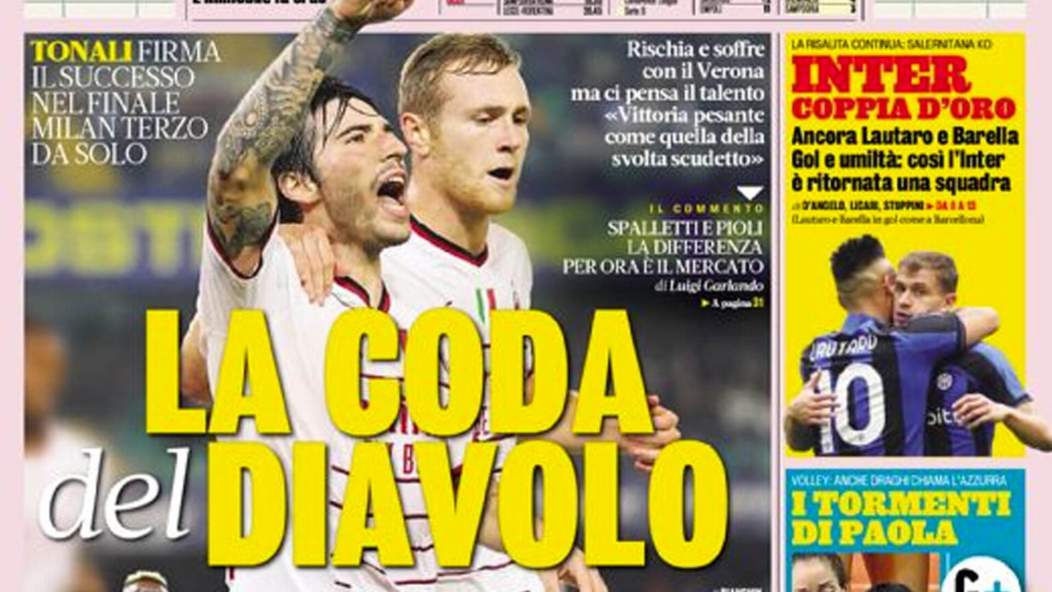Milan, ecco come i giornali celebrano la vittoria di Verona Milan edicola Verona
