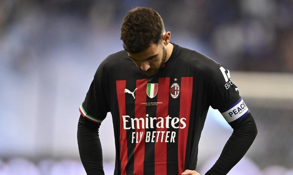 La delusione di Theo Hernandez dopo Milan-Inter 0-3. (Fonte: instagram.com/acmilan)