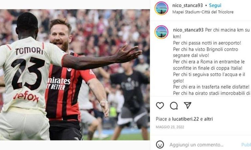 Tomori tifoso Sassuolo