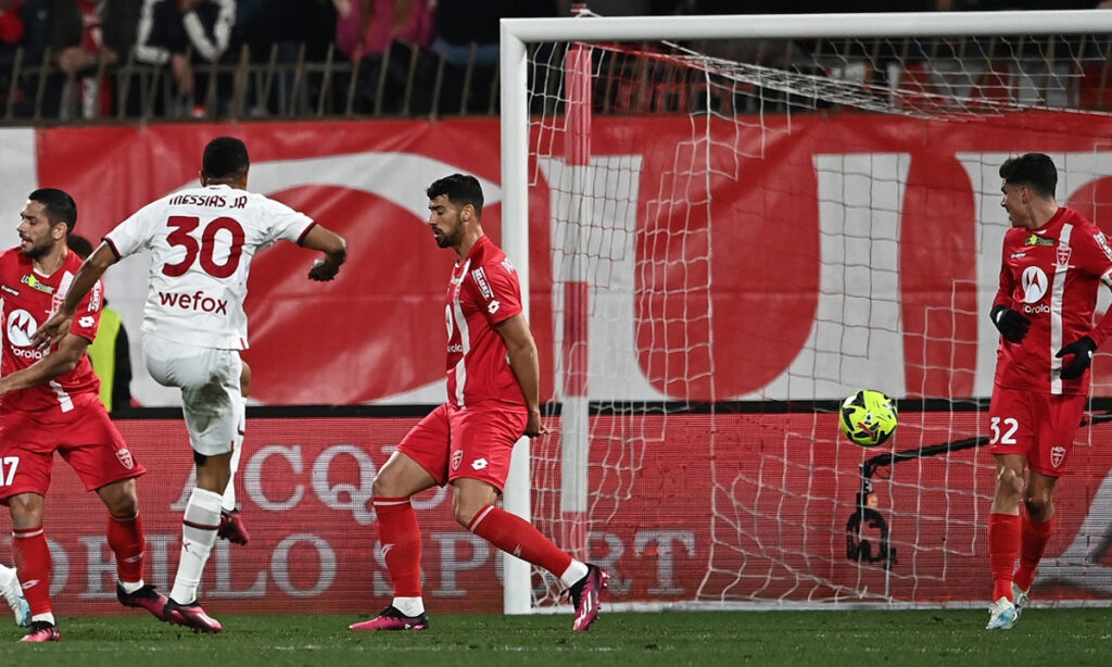 Il gol di Junior Messias che ha deciso Monza-Milan. (Credit: Image Photo Agency)