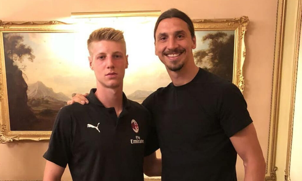 Marco Brescianini insieme a Zlatan Ibrahimovic. (Fonte: instagram.com/marco_brescianini)