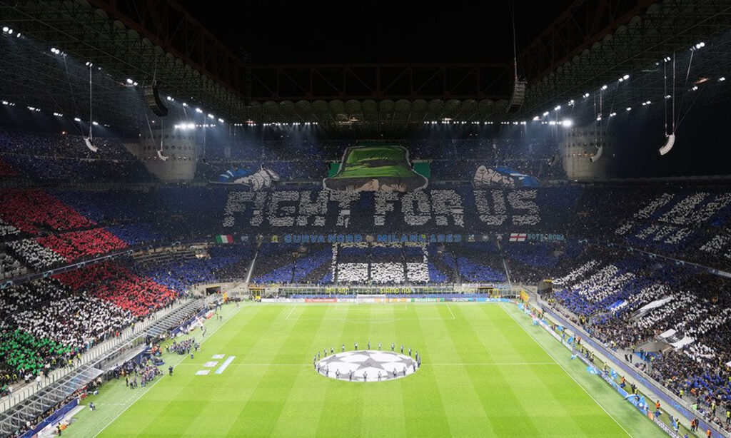 coreografia inter benfica tifosi