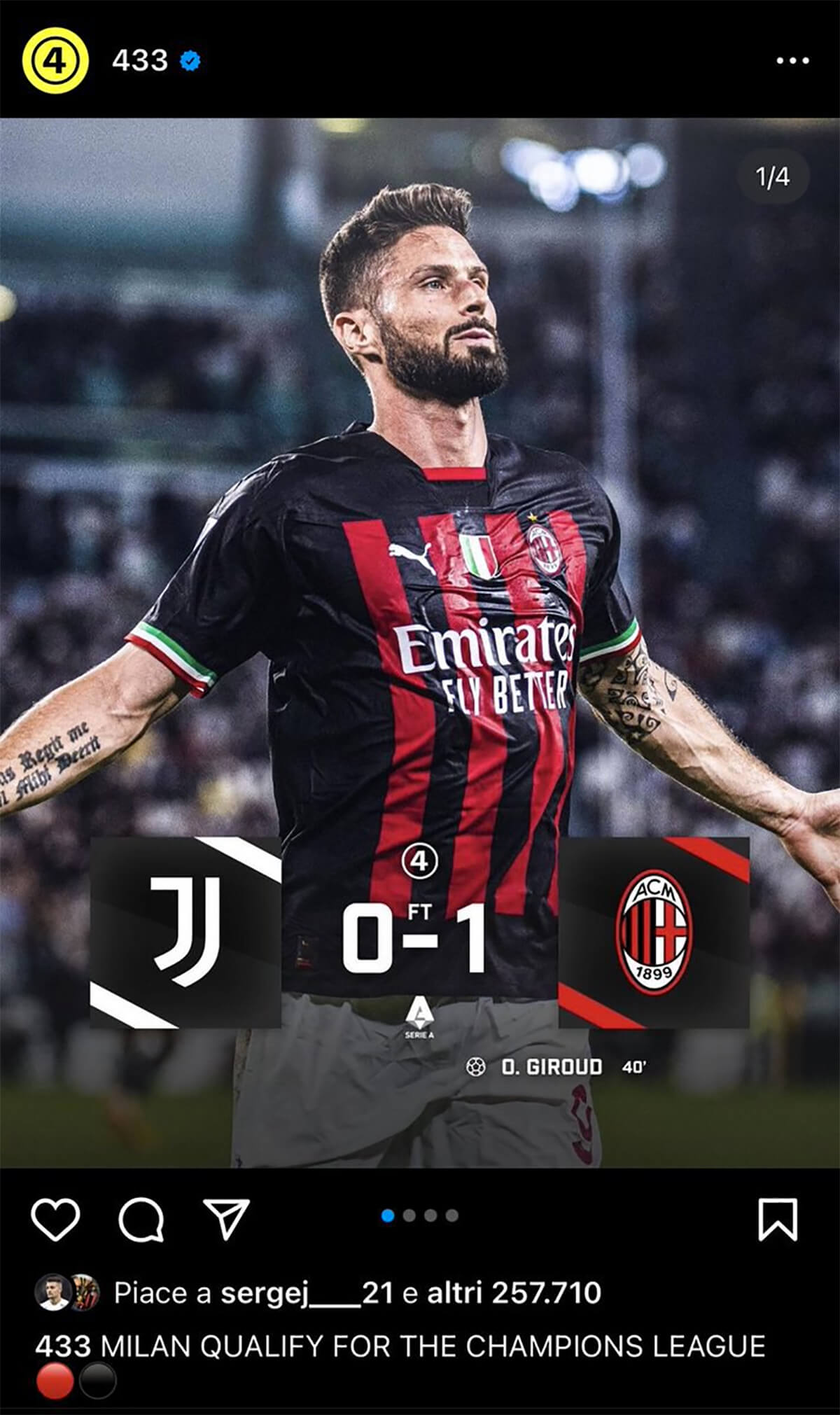 Like di Milinkovic-Savic dopo Juve-Milan.