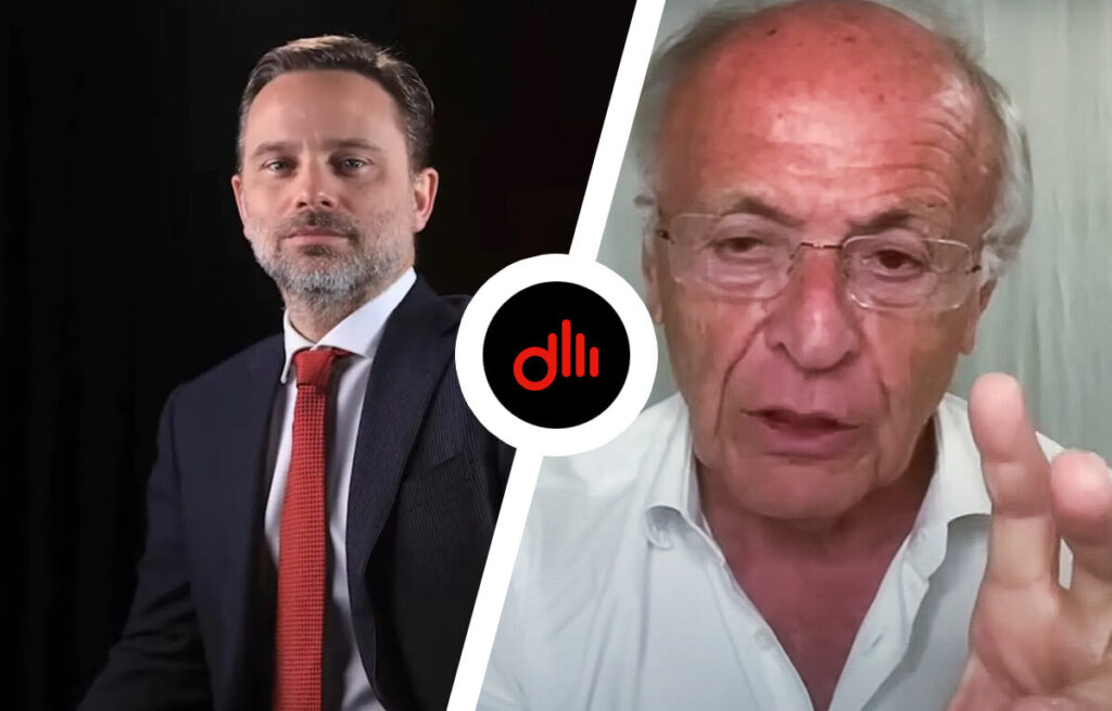 Giorgio Furlani, ad del Milan, e il giornalista Carlo Pellegatti.