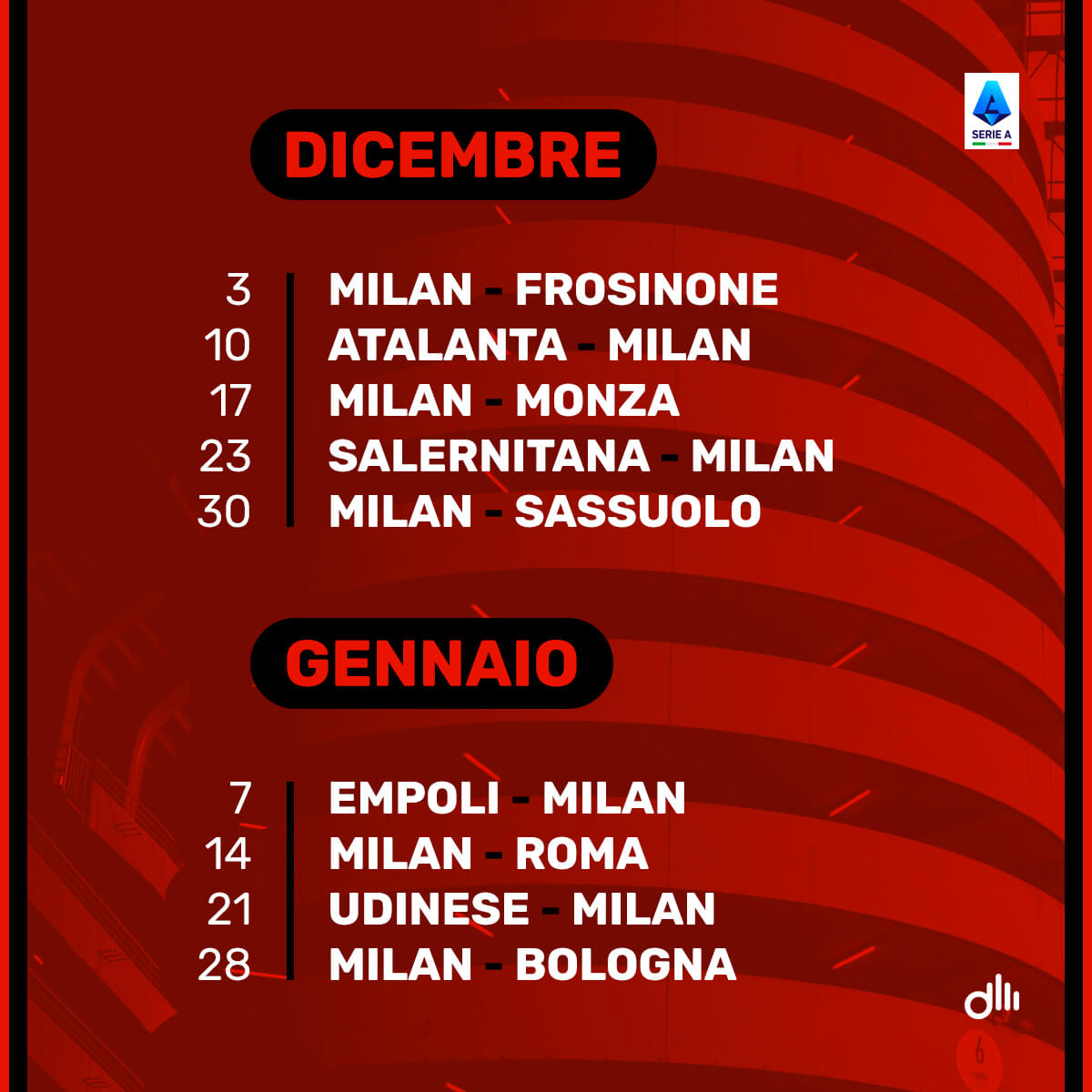 Milan, calendario Serie A: debutto a Bologna, derby alla quarta giornata  (da squadra ospite)