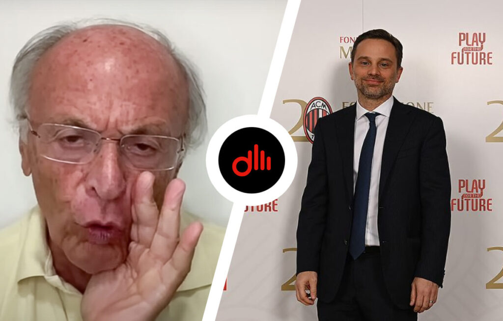 Il giornalista Carlo Pellegatti e l'amministratore del Milan Giorgio Furlani.