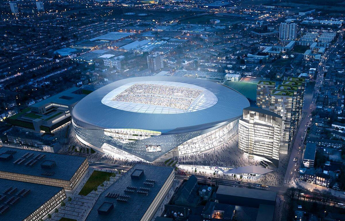 Il rendering dello stadio del Tottenham.