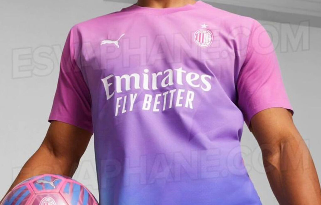 La nuova terza maglia del Milan per la stagione 2023-24.