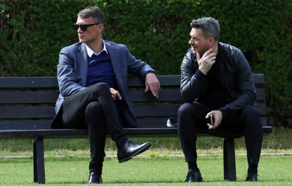 Paolo Maldini e Andrea Romeo a Milanello.