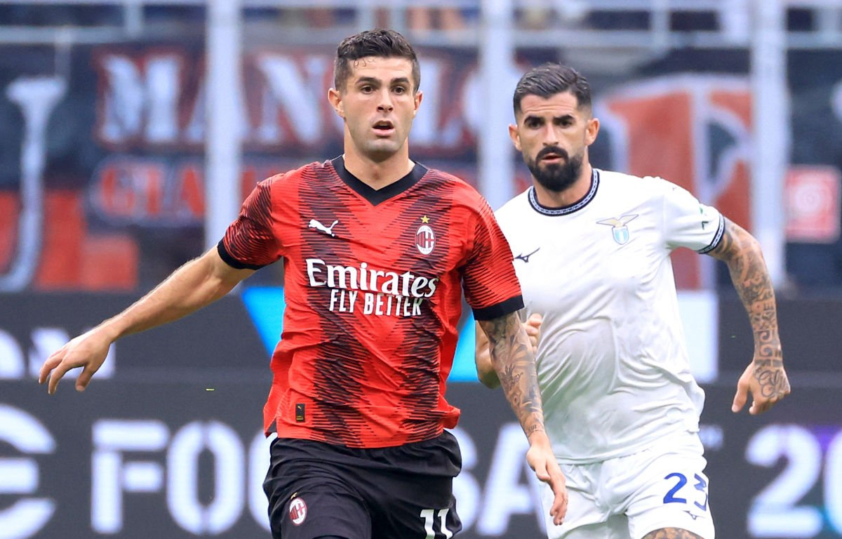 Christian Pulisic durante Lazio-Milan