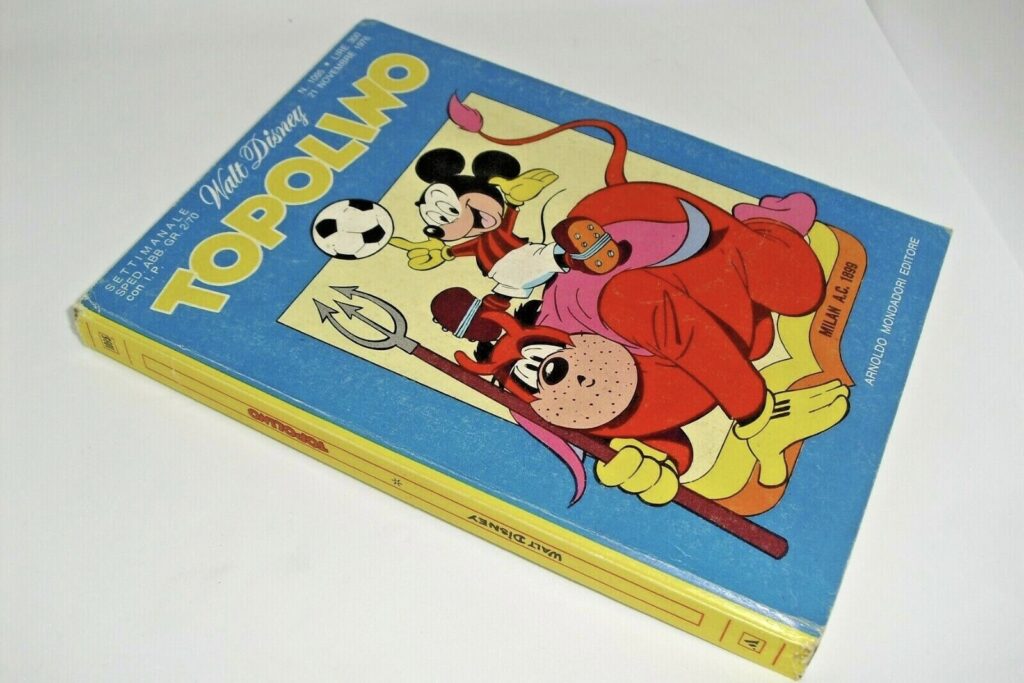 La copertina di Topolino del 1976 dedicata al Milan