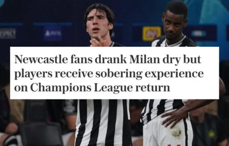 Milan-Newcastle, le reazioni dei quotidiani inglesi
