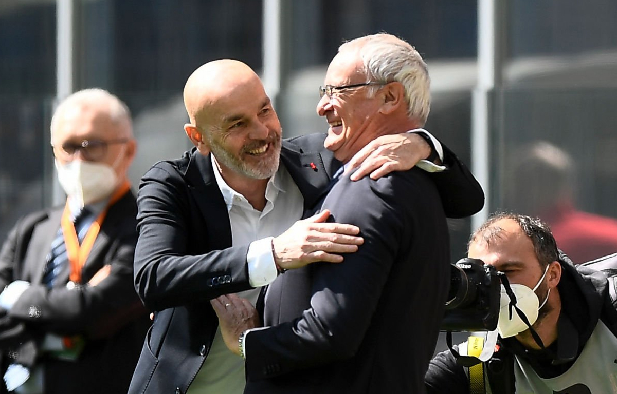 Abbraccio Stefano Pioli e Claudio Ranieri