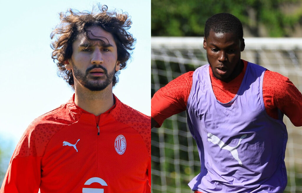Yacine Adli e Yunus Musah in allenamento