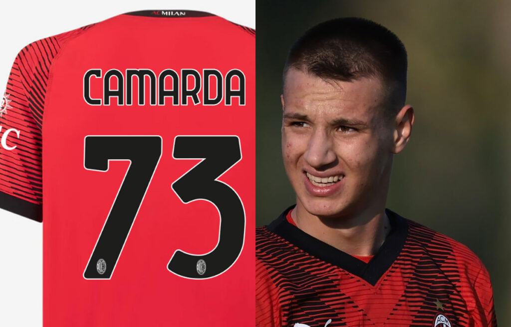 Camarda il maglia numero 73 alla prima con il Milan di Pioli