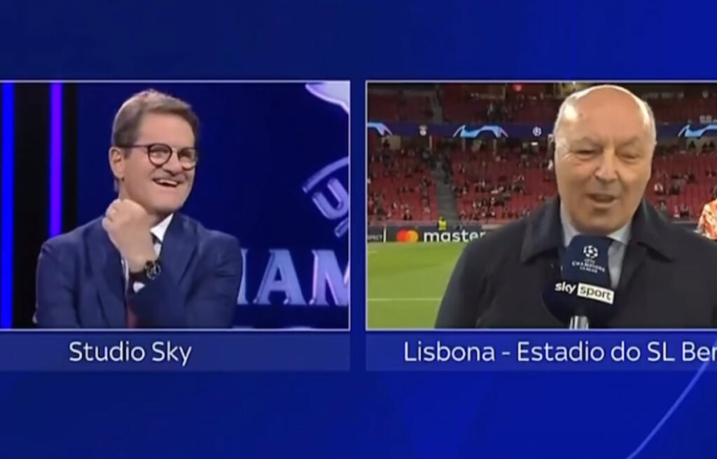 Capello Marotta siparietto contro il Milan in diretta tv