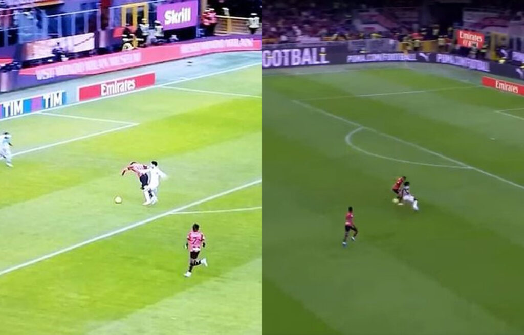 Moviola Milan-Fiorentina: Parisi su Theo è rosso, Loftus tocco dubbio Parisi su Theo e Thiaw su Kean