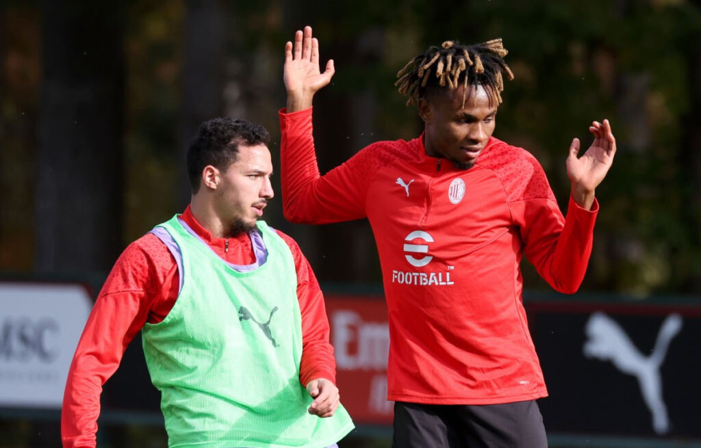 Bennacer e Chukwueze allenamento a Milanello