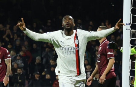 Pioli Esultanza Tomori Salernitana-Milan 2023-2024