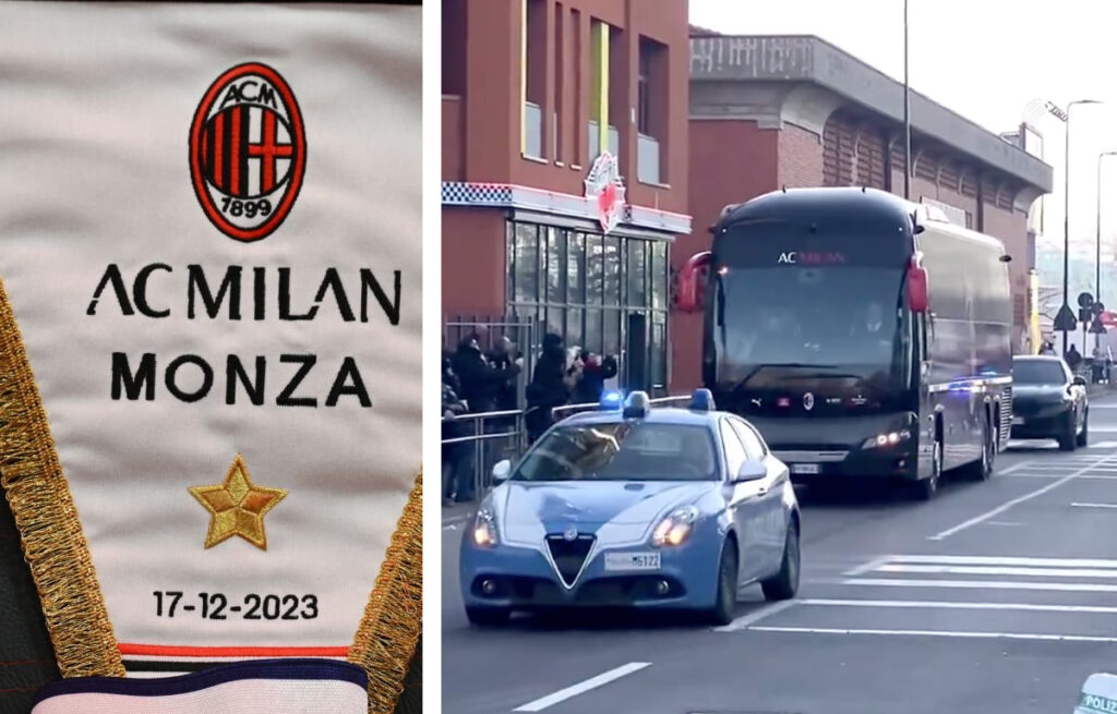 Milan-Monza, pochi tifosi all’arrivo dei pullman: l’attesa sugli spalti Milan Monza arrivo pullman Milan