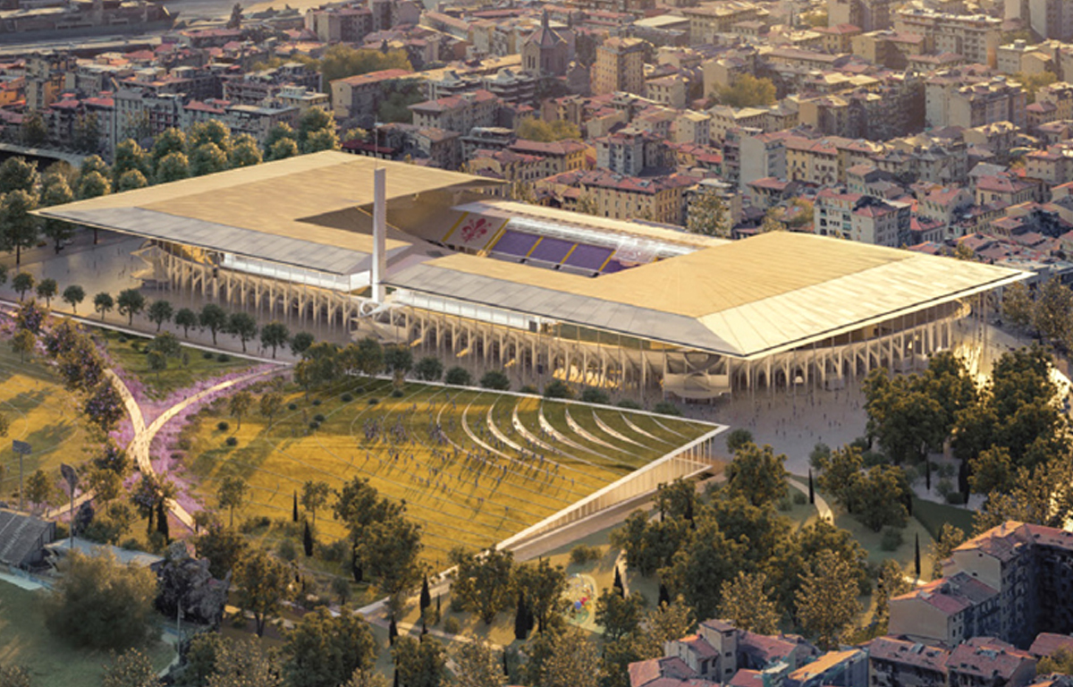 Nuovo stadio Fiorentina rendering progetto