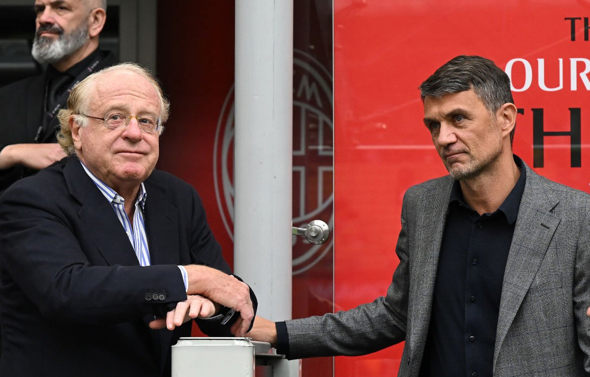 Paolo Scaroni e Paolo Maldini a San Siro insieme