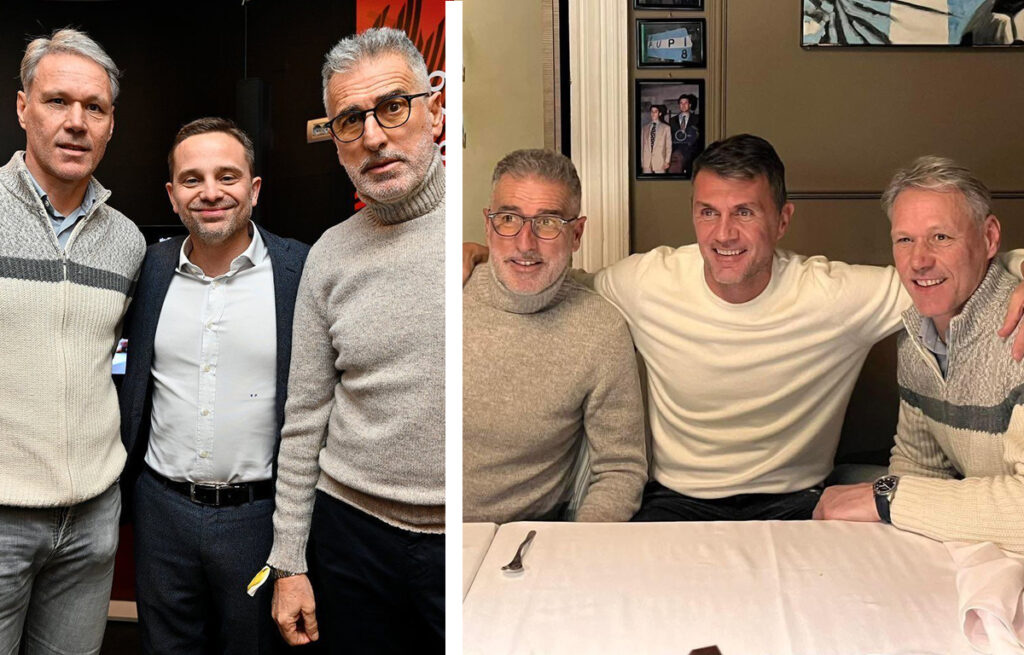 Tassotti e Van Basten con Furlani allo stadio, a cena con Maldini Tassotti e Van Basten con Furlani e Maldini