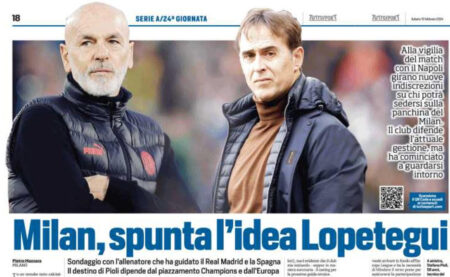 Panchina Milan, Tuttosport: per il dopo Pioli c’è Lopetegui pioli, lopetegui