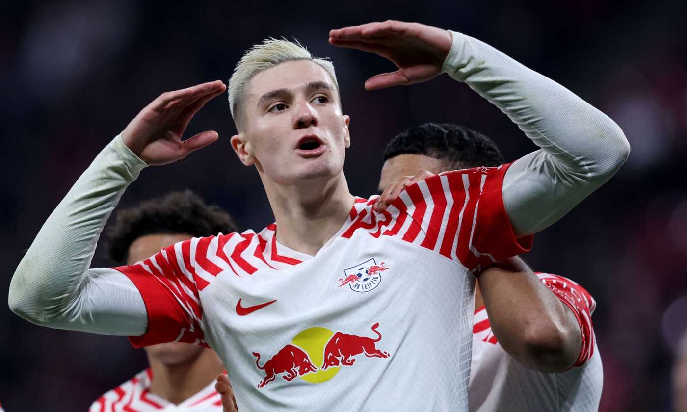 sesko esulta con il lipsia