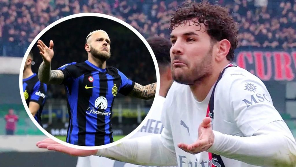 Milan, Theo Hernandez esulta come Dimarco