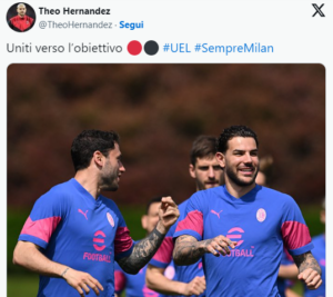 SOCIAL - Verso Roma-Milan, Theo Hernandez suona la carica: il post del terzino