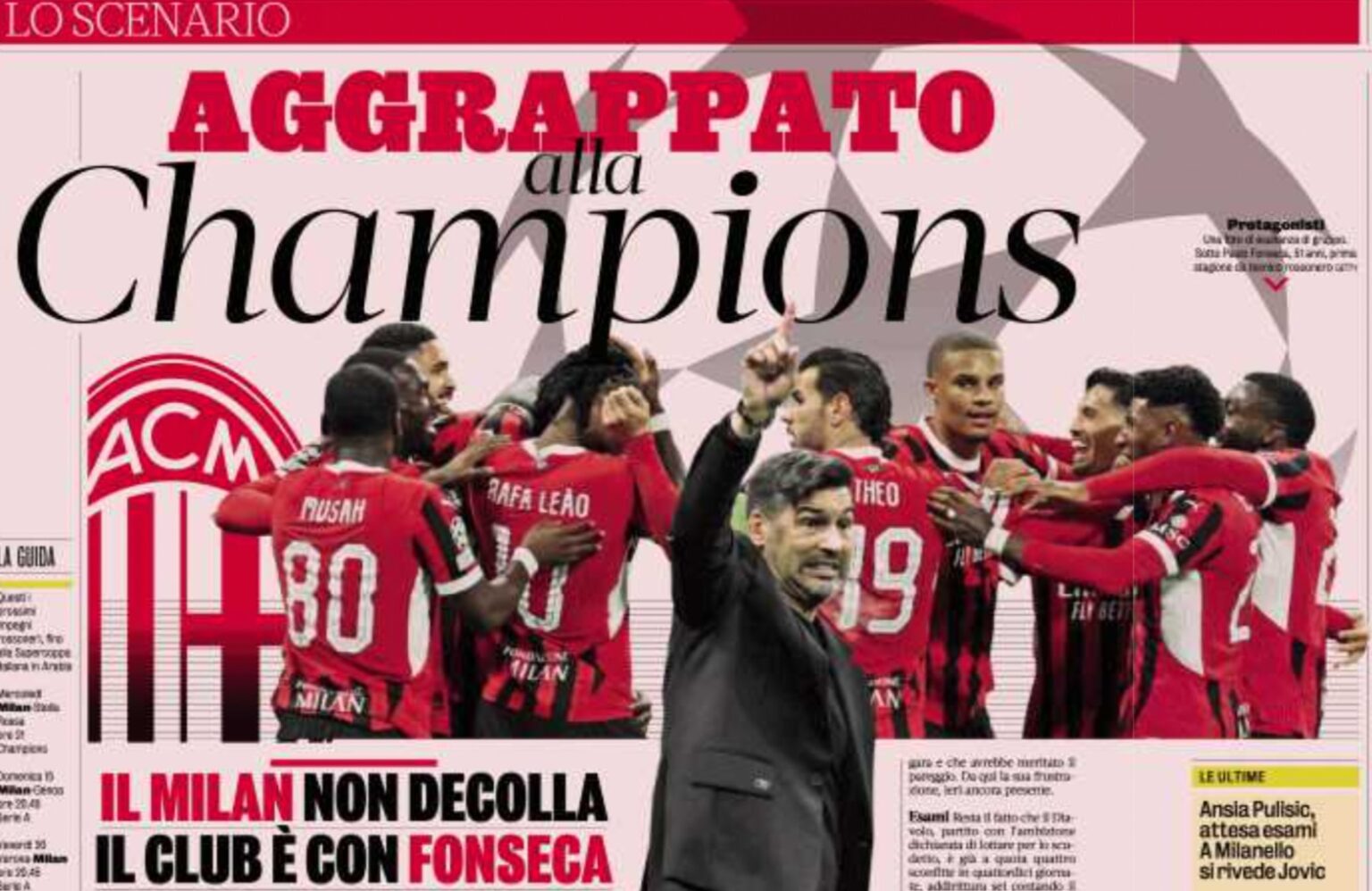 Panchina Milan, senza Champions League sarà addio con Paulo Fonseca. La decisione Milan, addio scudetto: a Paulo Fonseca resta solo la Champions League…